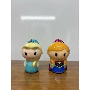 Disney Frozen Anna & Elsa Decoupage Christmas Ornaments Hallmark Lot of 2